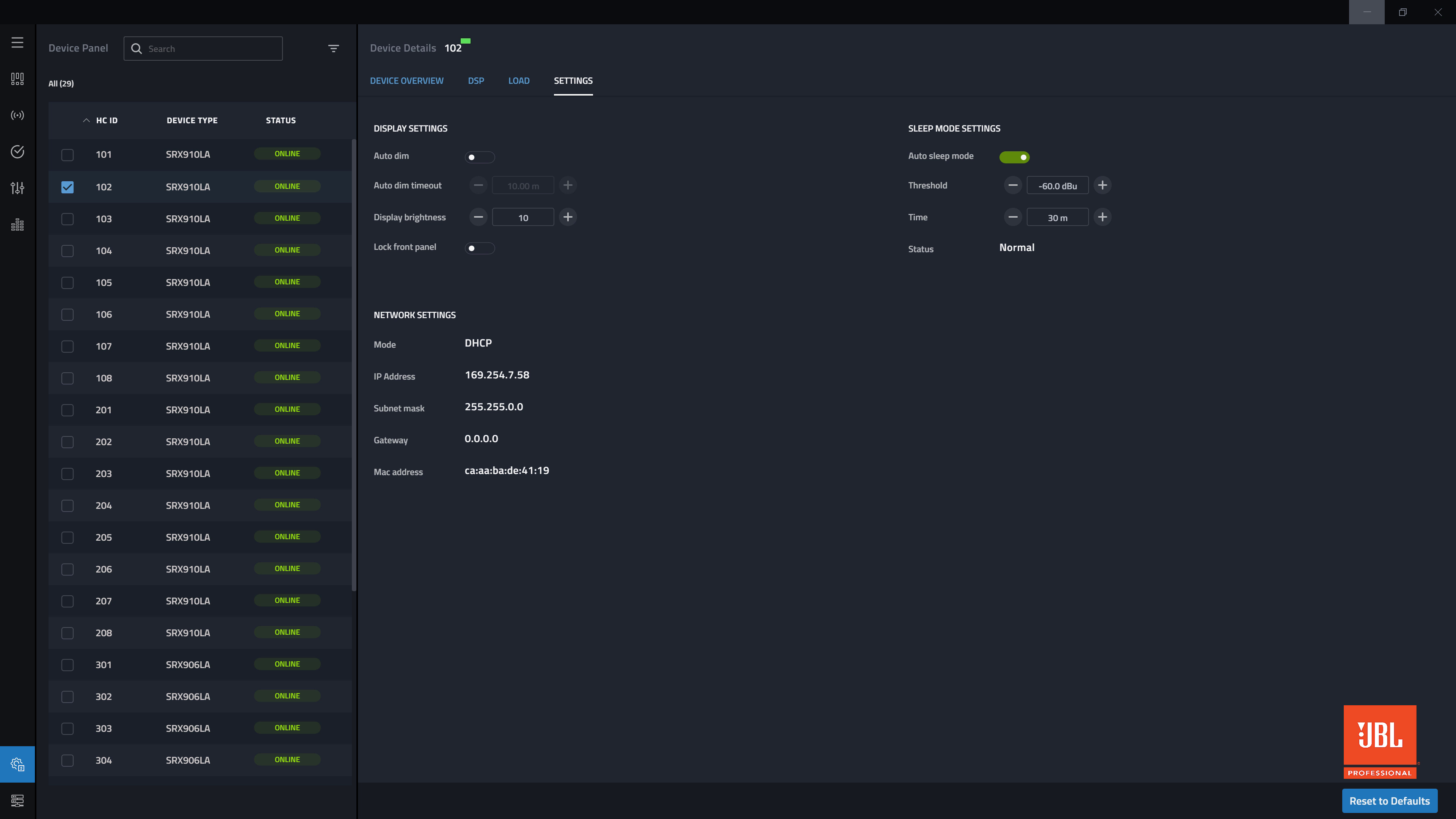 Performance | Device Panel Utility